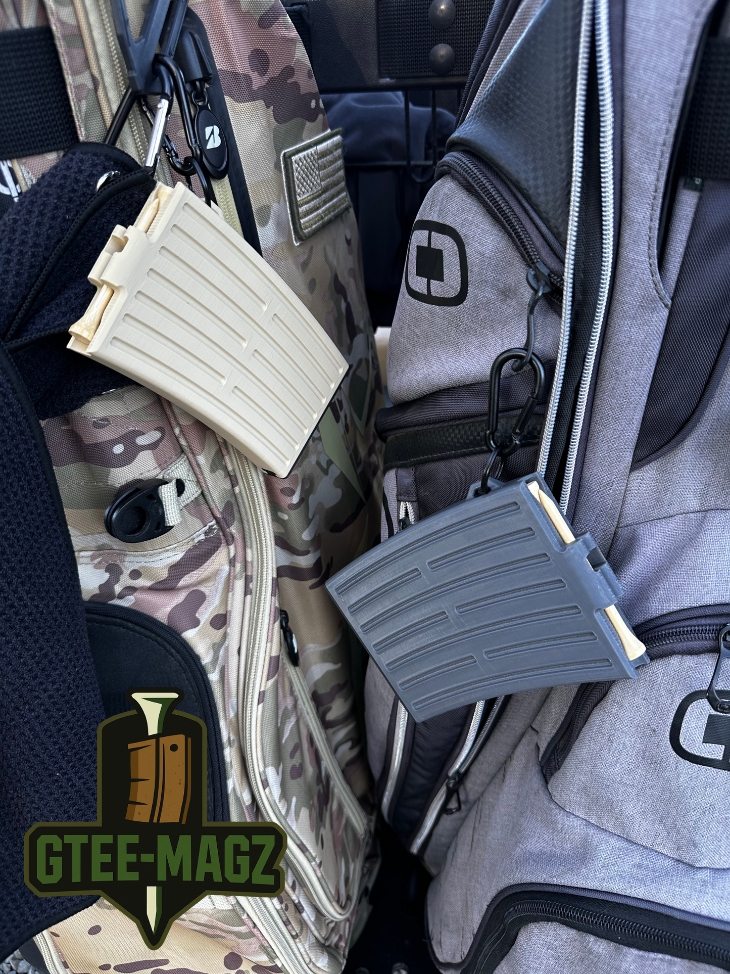 GTee-Magz | Tactical Golf Tee Dispenser – Grey or Desert Tan
